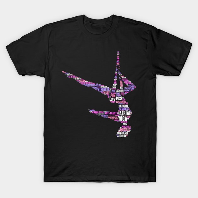 Aerial Yoga Pose T-Shirt by Leohat89-03